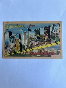 Greetings From Los Angeles California Vintage Linen Postcard - Picture 1 of 5