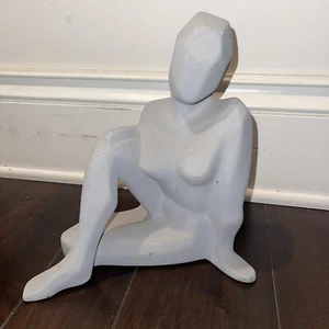 SIGNED JARU MCM Pottery Cubist Sitting Nude Sculpture, California 1970s - Picture 1 of 10