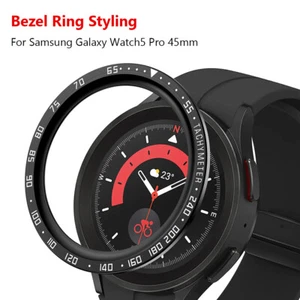 Anti Scratch Metal Bezel Bumper Ring for Galaxy Watch5 Pro 45mm (Black) - Photo 1 sur 9