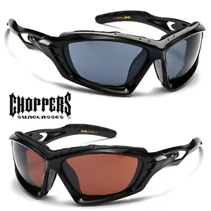 Men LARGE Wind Impact Resistant Foam Padded Glasses Motorcycle Riding Sunglasses - Picture 1 of 13