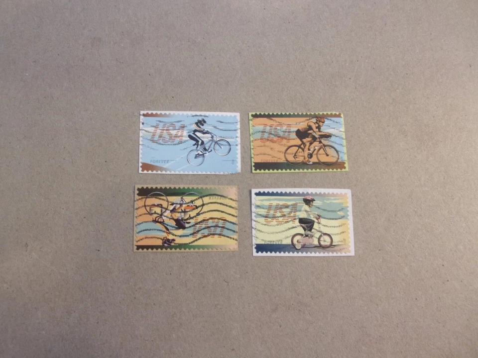 USA Used, 2012 Issue, Forever, Bicycling (Set of 4), Scott #4687-90 - Image 1 of 1