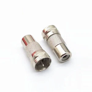 RCA Female Jack to F Type Male Plug Coax Coaxial Adapter Radio Connectors - Foto 1 di 12