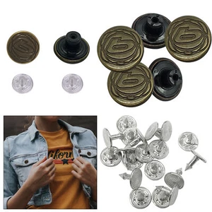 Jeans de latón botones martillos en tachuelas sujetadores con abrigos de pasador trasero de aluminio 17 mm - Imagen 1 de 12