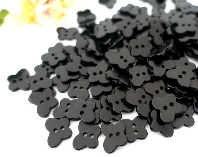 10x Knöpfe schwarz Schmetterling 13mm Knopf Kinderknöpfe Baby Kunststoff 2 Loch - Bild 1 von 3
