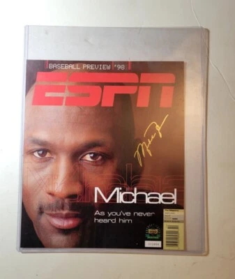 ESPN Magazine Michael Jordan Baseball Preview April 1998 Gold Signature  Foto 1 de 2