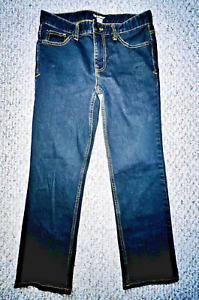 Cat & Jack Boys Size 12 Husky Straight Leg Denim Blue Jeans Dark Wash Zipper