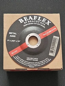 Box of 10 Beacut- Beaflex Reinforced Cut-Off Wheel 5 x.045 x7/8" for metal USA - Picture 1 of 3