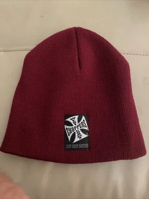 Vintage West Coast Choppers USA Made Beanie Maroon Red Small Or Child’s Head - Image 1 of 4
