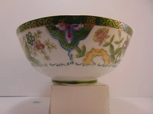 Vintage handbemalte LJ Japan Porzellan Schale GOLD grün gold floral wunderschön - Bild 1 von 10