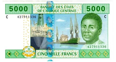 2002 Central African States Banknote  P609C 5000 Francs Chad - Image 1 of 2