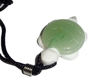1 pieza Tortuga con Cáscara de Aventurina / Cuerpo de Howlita Blanco - Collar de piedras preciosas de cristal - Imagen 1 de 3