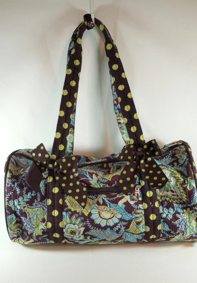 Bolsa de viagem Belvah acolchoada marrom e verde alças duplas grande - Imagem 1 de 4