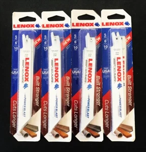 20 LENOX 6" SAWSALL BLADES 10TPI RECIPROCATING SAW BI METAL WOOD PVC USA 610R - Picture 1 of 1
