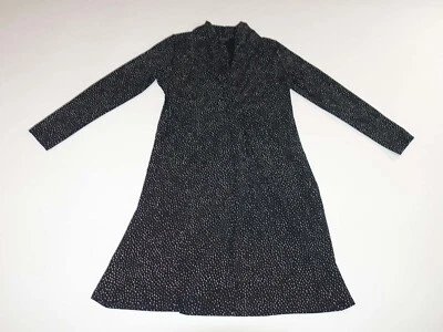 J. Jill Women's Faux Wrap Polka Dot Dress Petite Small Black White Wearever PS - Image 1 of 4