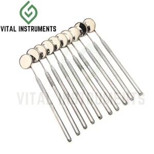10 Laryngeal Mirror with Handle #5 Dental Hygiene ENT Stainless Steel - Picture 1 of 2