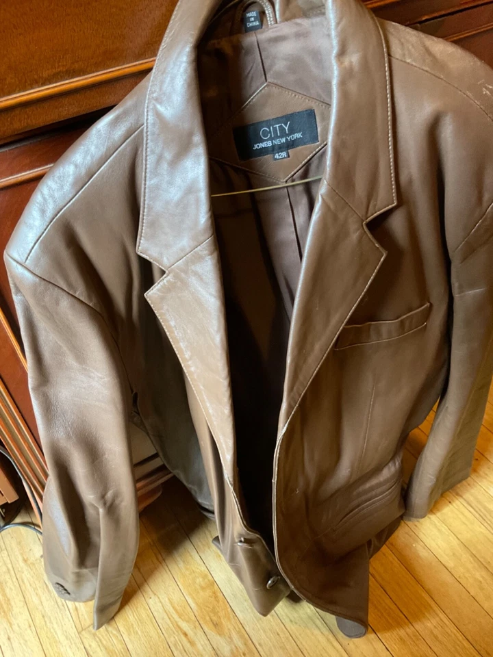 Jones New York 42 Hombre Chaqueta de Cuero Regular Foto 1 de 3