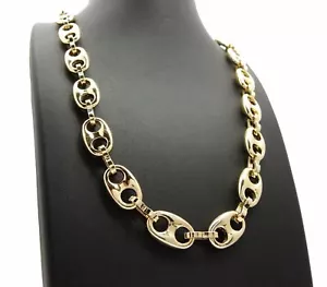 MEN'S HIP HOP STYLE RAPPER'S GOLD PLATED MARINA CHAIN 12mm 24", 30" NECKLACE - Picture 1 of 6