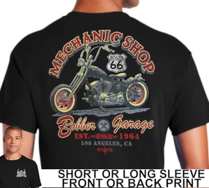Biker Mechanic Shop Bobber Garage Classic American Motorcycle Mens T Shirt - Picture 1 of 11
