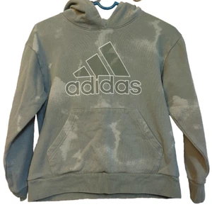 ADIDAS Hoodie Youth Unisex Size Med 10/12 Green Acid Wash Pullover  - Picture 1 of 5