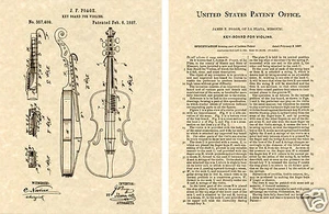 1887 VIOLINO STAMPA ARTE BREVETTATA US!!! PRONTO PER LA CORNICE!!! Poage Orchestra Viola - Foto 1 di 1