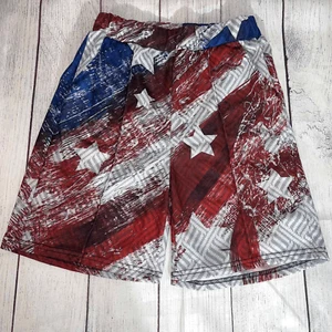 Red, White & Blue Stars & Stripes Pull On Kids Pleated Pocket Shorts - Picture 1 of 3