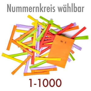 50 Regenbogenlose Tombola Lose Tombolalose Gewinnlose Nummern von 1-1000 wählbar - Bild 1 von 6
