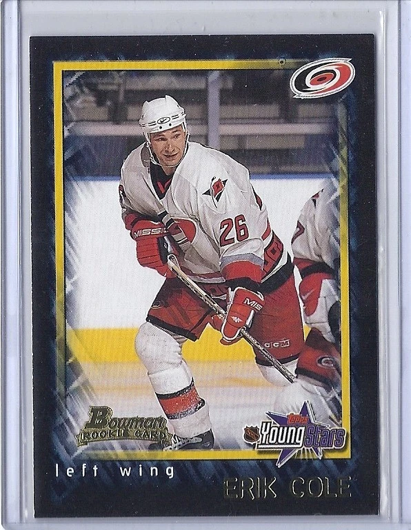 2001-02 BOWMAN YOUNGSTARS ERIK COLE RC TOPPS ROOKIE #156 HURRICANES - Image 1 of 1