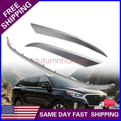 3 piezas rejilla superior delantera moldura capó ajuste hyundai santa fe 2019 2020 2021 ee. uu. Foto 1 de 4