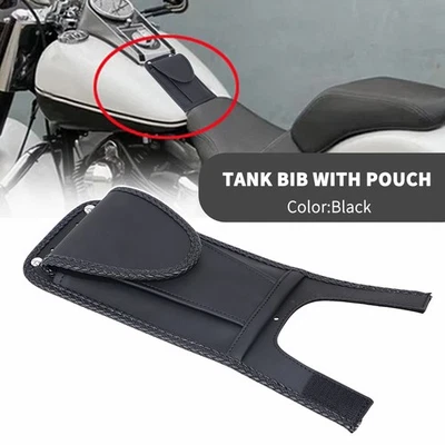 Black Gas Tank Bib W/Pouch Bag Fit For Harley Fatboy FLSTF Softail FLSTN FXST - Image 1 of 4