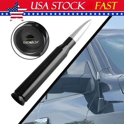 50 Cal Aluminum Bullet Short Antenna Silver Kit Fit For Dodge Ram 1500 2500 3500 - Imagem 1 de 4