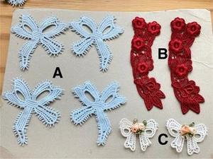 8 Pieces Grab Bag Embroidered Appliques/Patches for Sewing/Lingerie/Crafts - Picture 1 of 19