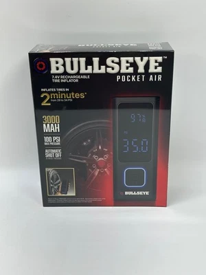 Bullseye Pocket Air 7,4 В перезаряжаемый насос для шин 4000 МАч 100 фунтов на квадратный дюйм макс. - Изображение 1 из 4