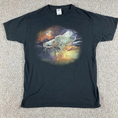 Knoebels Amusement Park Elysburg PA Wolf Moon Howling Short Sleeve Shirt Medium - Image 1 of 4