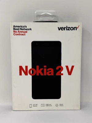 Verizon Wireless Nokia 2V Prepaid Smartphone ~ Blue / Silver ~ New & Sealed - Image 1 of 3