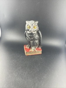 Vintage Detailed Bronze Wise Owl on Book 6" Figurine - Picture 1 of 15