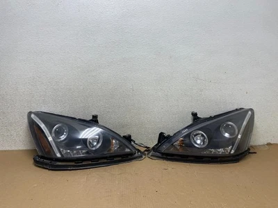 2003 - 2007 Honda Accord левый + правый комплект светодиодных черных фар S0265 DG - Изображение 1 из 4