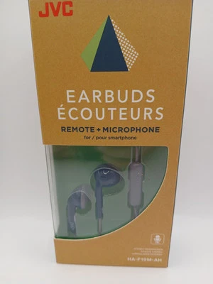 JVC Retro Style Wired Earbuds In-line Control, Microphone, Water-Resistant, Blue - Image 1 of 4