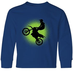 Inktastic Motocross Rider Freestyle Sports Youth Long Sleeve T-Shirt Racing Tee - Picture 1 of 4