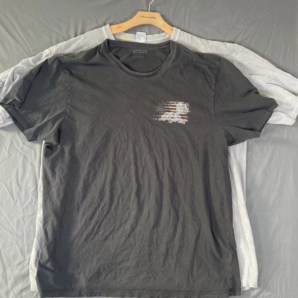 Crazy Shirts Hawaii Camiseta Paquete De Dos Para Hombre XXL Manga Corta Negro Gris Foto 1 de 4