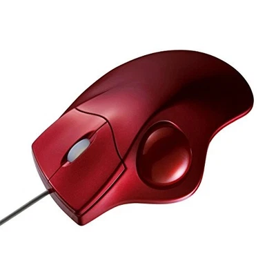 Sanwa Supply PC Trackball Mouse Optical USB Ergonomics Design MA-TB39 Red Japan - Image 1 of 2