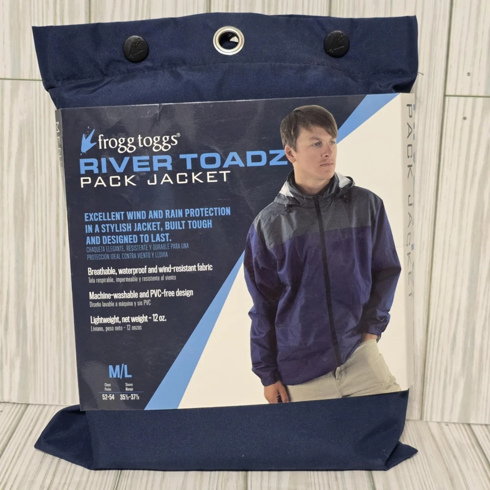 Frogg Toggs Para Hombre River Toadz Pack Chaqueta Con Capucha Lluvia 2 Tonos Ligera M/L Foto 1 de 4