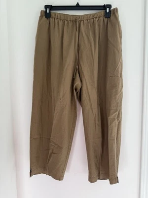 Coldwater Creek EXCELENTE Pantalones de Carga Cortos Mezcla de Lino Marrón 1X Foto 1 de 4