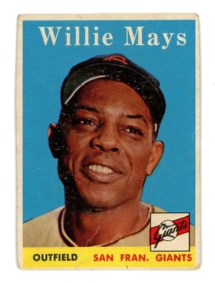 1958 Topps #5 Willie Mays Gigantes de San Francisco Salón de la fama - recortado en pr (65695) Foto 1 de 2