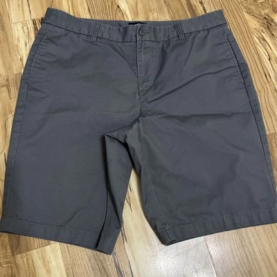 Pantalones Cortos Chinos Lands’ End Gris Oeko-Tex Talla 14 Frente Plano Largo 20” Foto 1 de 4