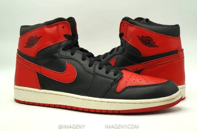 AIR JORDAN 1 RETRO 2001 USADO TALLA 13 CRIADO NEGRO UNIVERSITARIO ROJO BLANCO 136066-061 Foto 1 de 4