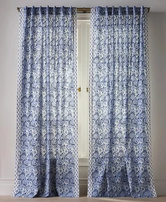 Nueva Cortina Floral Anthropologie Estampado Mixto 84" x 50 Flores Foto 1 de 3