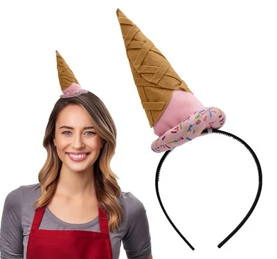 Унисекс мини-продавец продуктов мороженое конус на обруче салон костюм вечеринки расходные материалы - Изображение 1 из 4