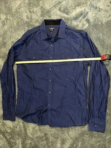 Giorginni Men’s Classic Fit Navy Stretch Button Down Size Xl Dress Flaps - Picture 1 of 4