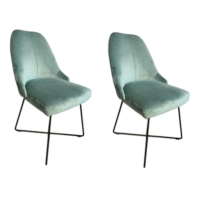 IP Design 2er-Set Stuhl Flow Bezug Stoff Lennox 1-6847-082 Türkis Gestell  - Bild 1 von 4