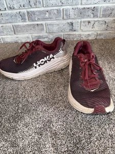 Hoka One One Womens Rincon 2 Maroon  White Running Walking Shoes Size 9 Used - Picture 1 of 7
